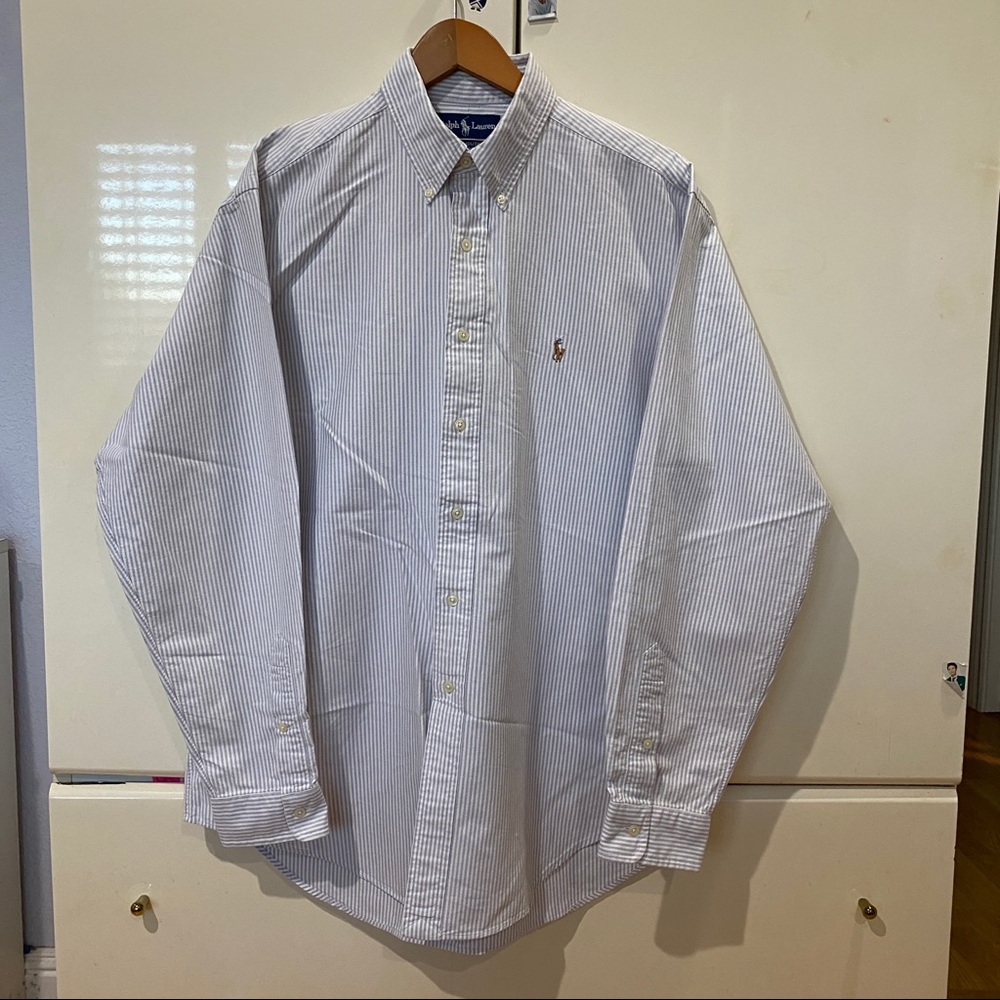 Ralph Lauren blue and white stripe Yarmouth shirt